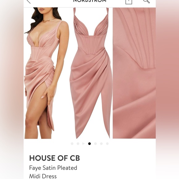 faye satin pleated midi dress HOUSE OF CB, Faye Satin Pleated, Midi Dress